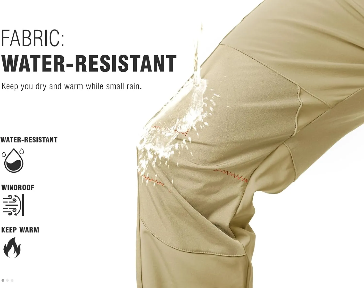 TBMPOY Men's Snow Ski Hiking Pants Waterproof Winter Fleece Lined Pants Camping Skiing Ice Fishing Pants with Belt