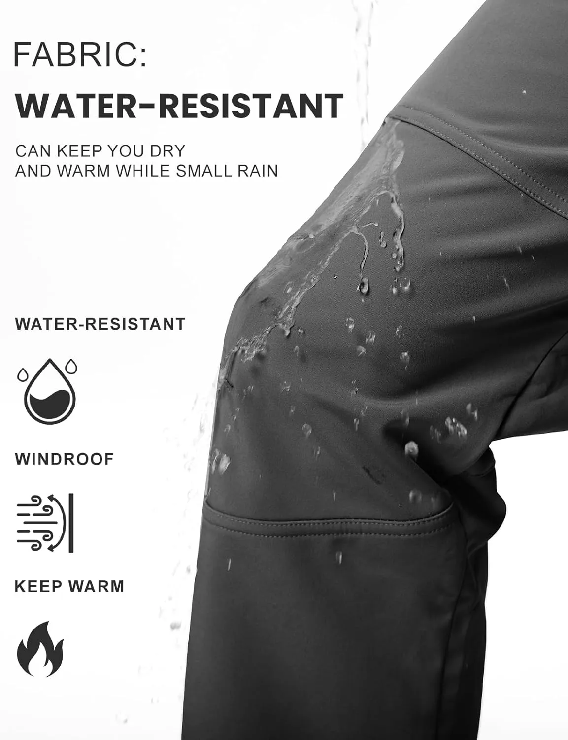 TBMPOY Men's Snow Ski Hiking Pants Waterproof Winter Fleece Lined Pants Camping Skiing Ice Fishing Pants with Belt
