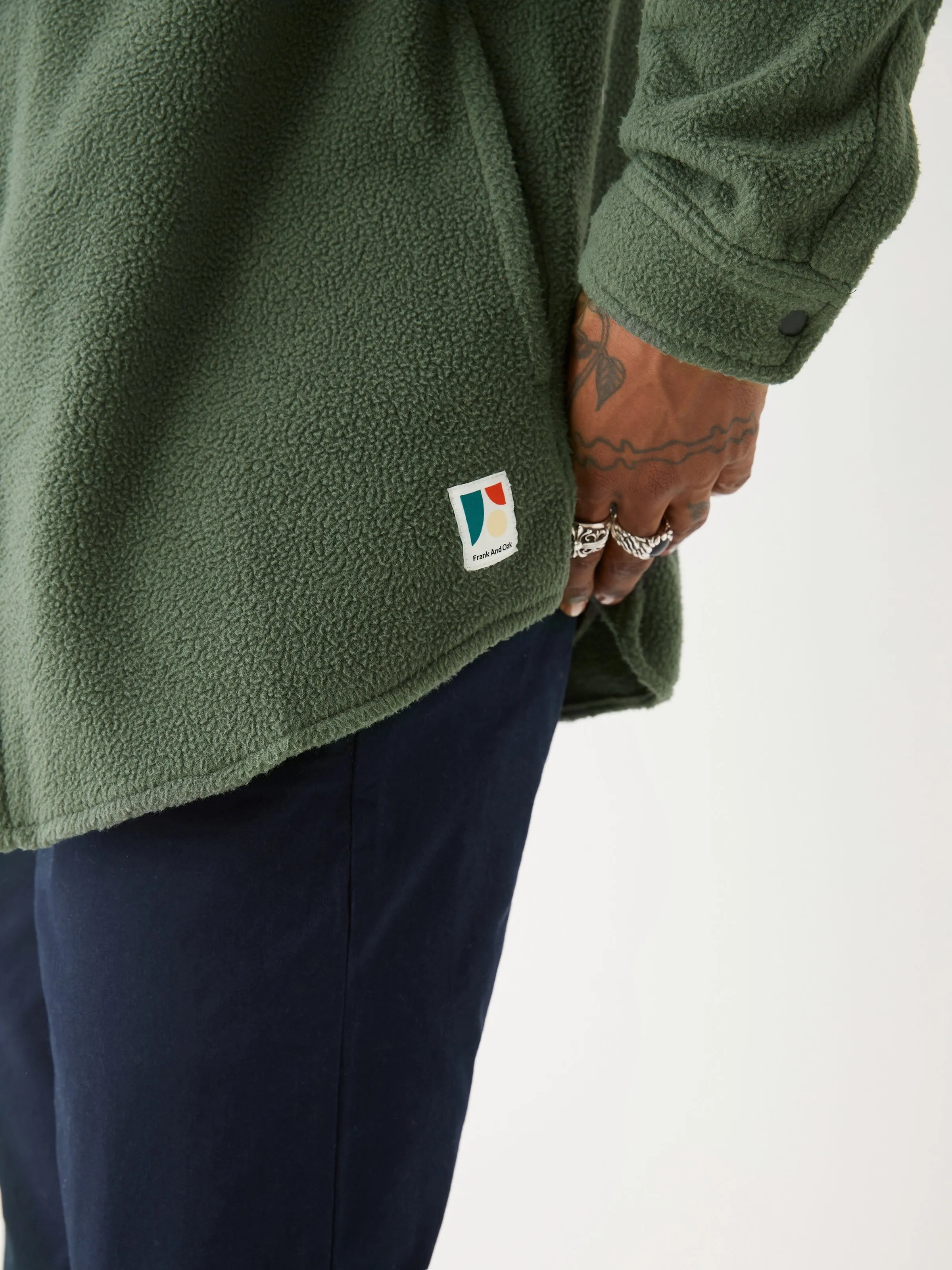 The Fleece Overshirt in Green Ivy