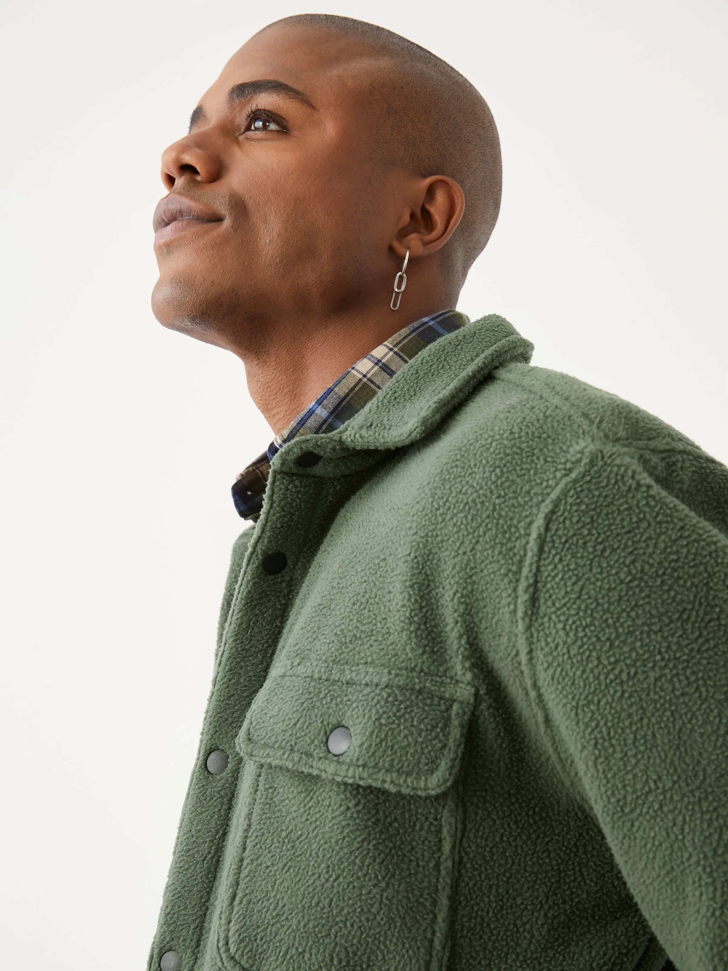 The Fleece Overshirt in Green Ivy