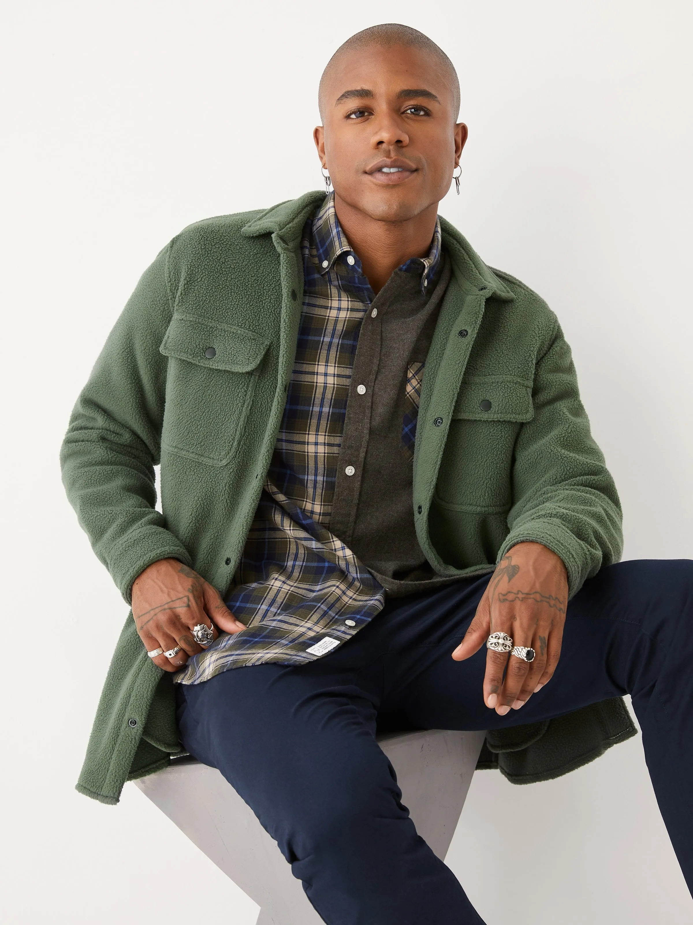 The Fleece Overshirt in Green Ivy