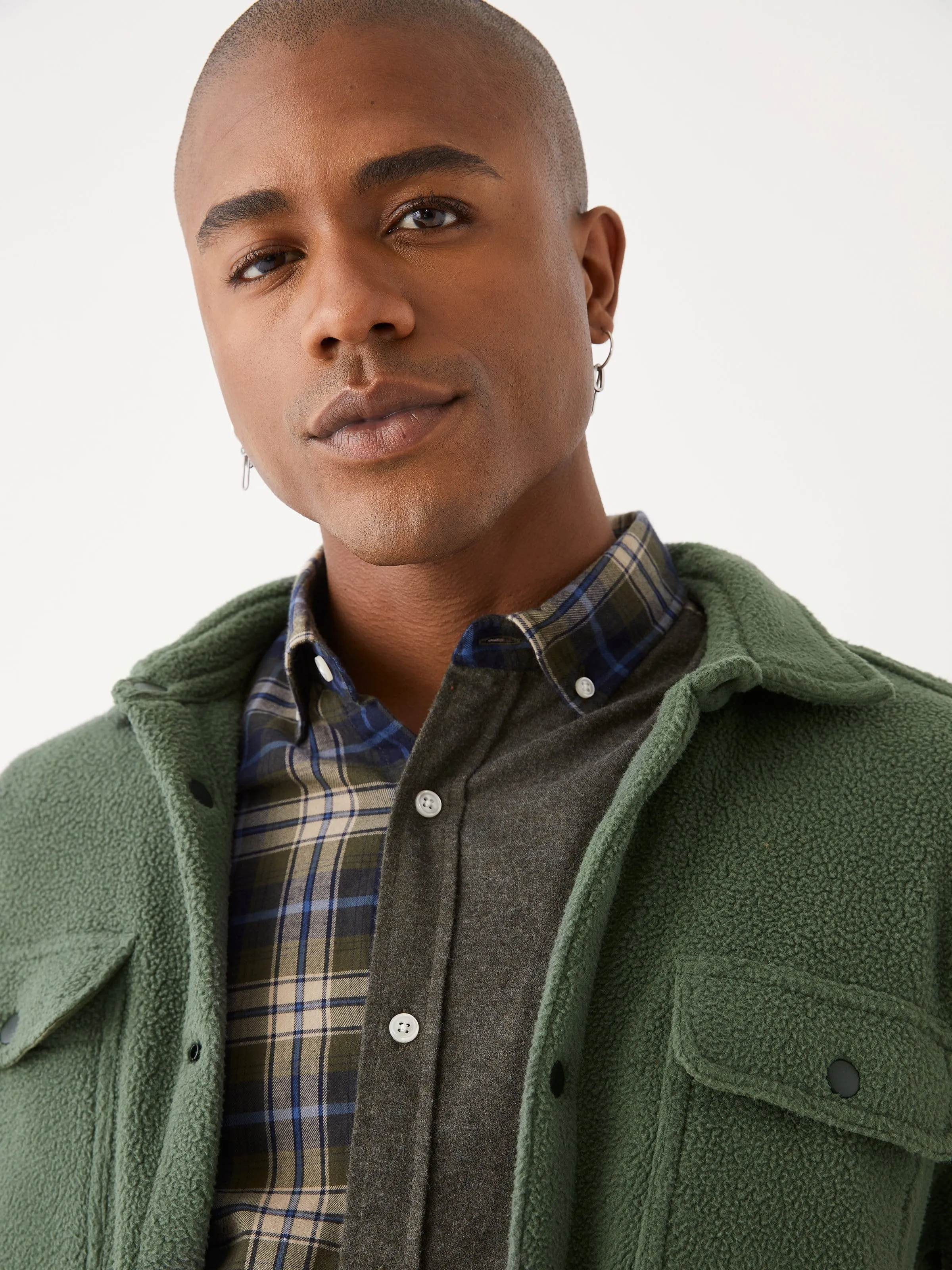 The Fleece Overshirt in Green Ivy