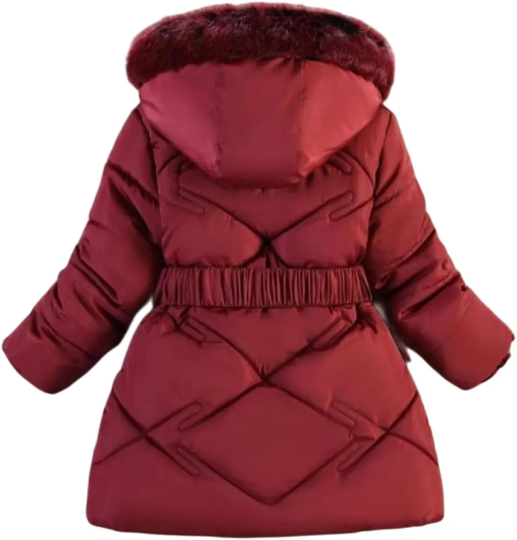 Winter Coats For Girls Hooded Waterproof Floral Printed Kids Toddler Warm Snow Jacket