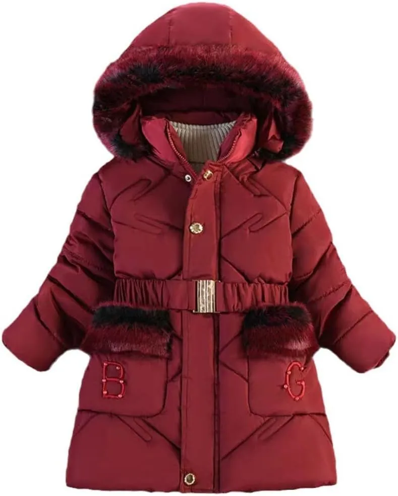 Winter Coats For Girls Hooded Waterproof Floral Printed Kids Toddler Warm Snow Jacket