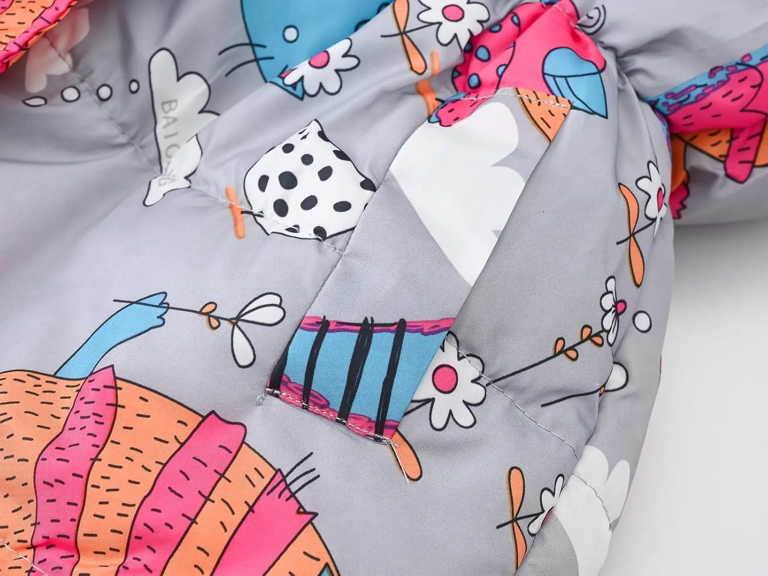Winter Coats For Girls Hooded Waterproof Floral Printed Kids Toddler Warm Snow Jacket