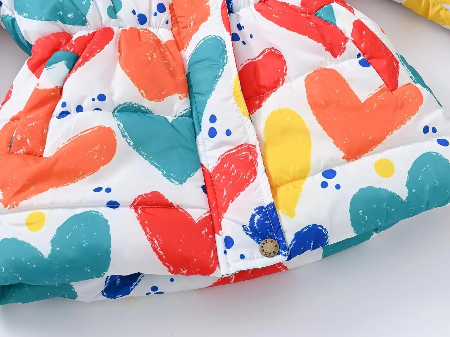 Winter Coats For Girls Hooded Waterproof Floral Printed Kids Toddler Warm Snow Jacket