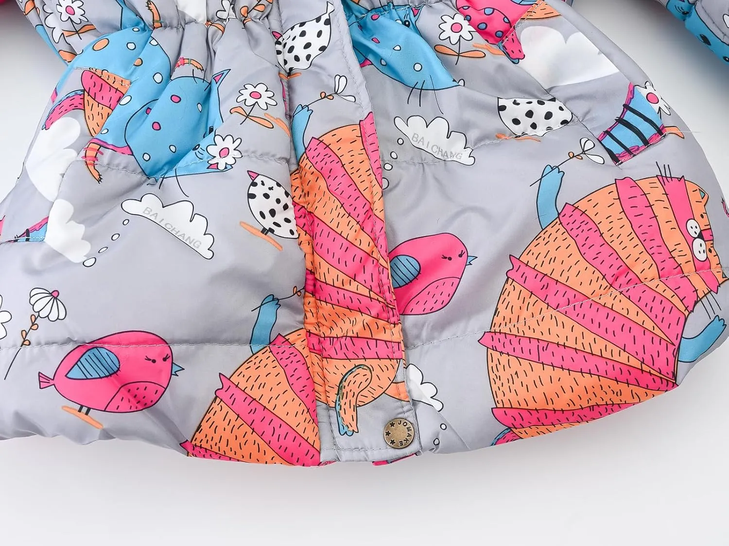Winter Coats For Girls Hooded Waterproof Floral Printed Kids Toddler Warm Snow Jacket
