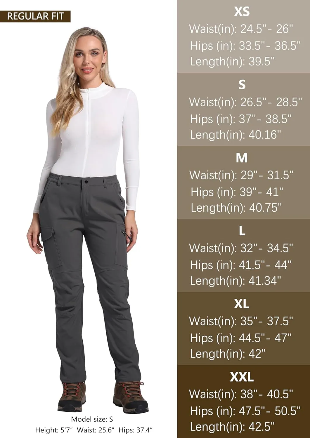 Women's Fleece Lined Waterproof Hiking Pants Insulated Softshell Warm Outdoor Winter Snow Ski Pants