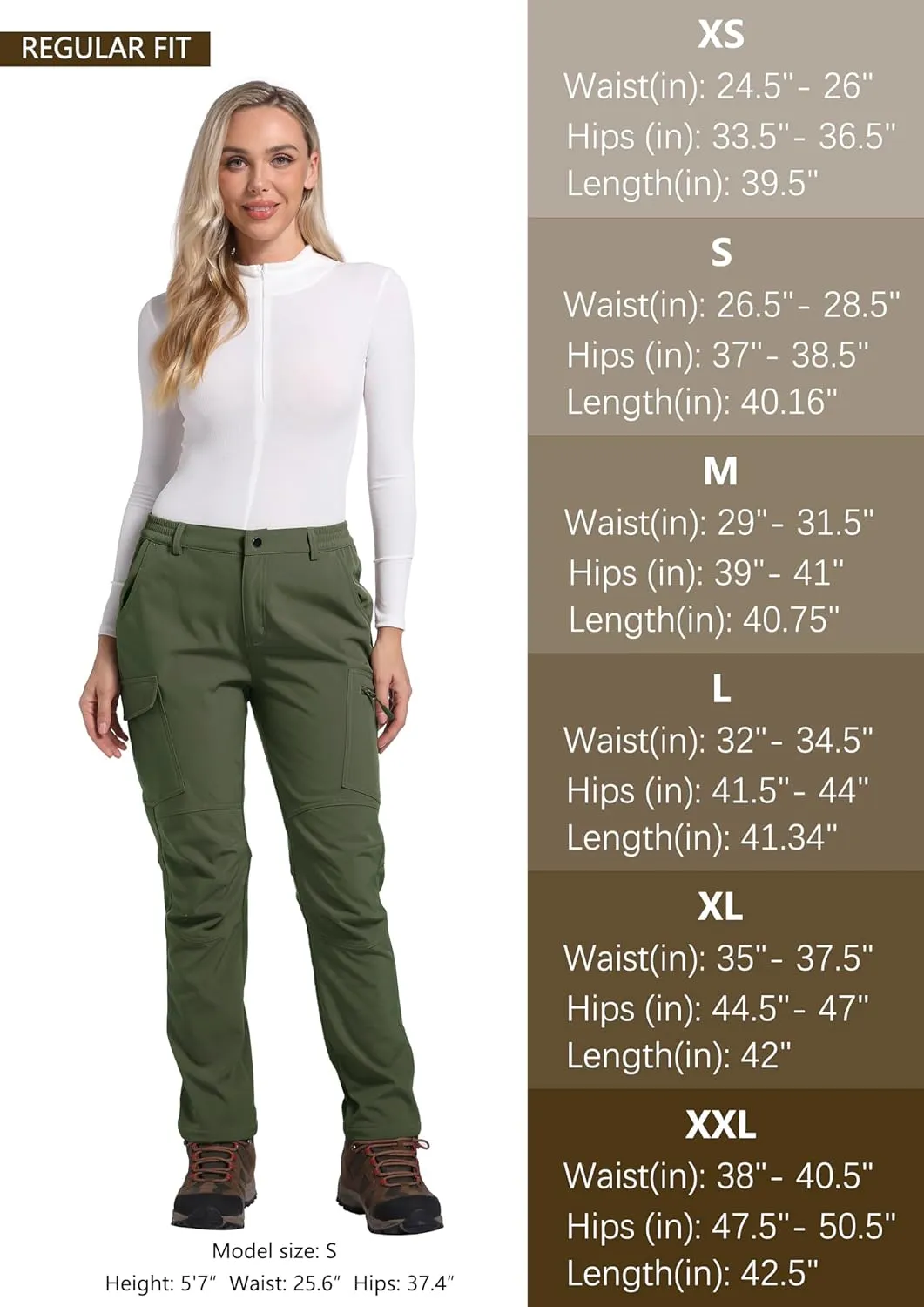 Women's Fleece Lined Waterproof Hiking Pants Insulated Softshell Warm Outdoor Winter Snow Ski Pants
