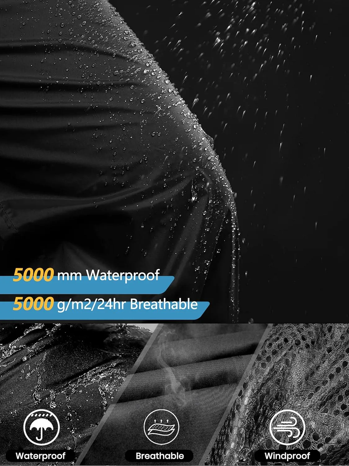 Women's Lightweight Waterproof Windproof Hiking Rain Pants Foldable Fishing Outdoor Rain Pants with Storage Bag