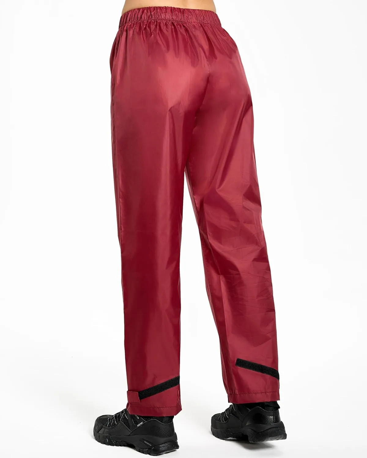Women's Lightweight Waterproof Windproof Hiking Rain Pants Foldable Fishing Outdoor Rain Pants with Storage Bag