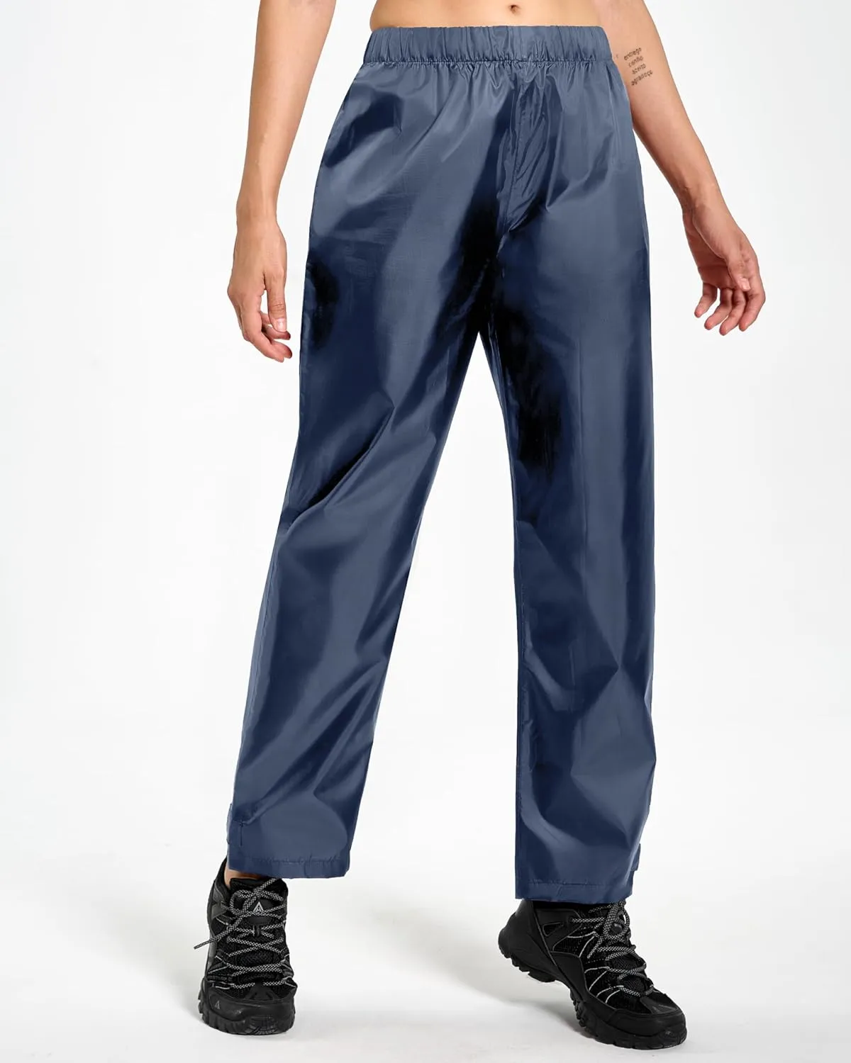 Women's Lightweight Waterproof Windproof Hiking Rain Pants Foldable Fishing Outdoor Rain Pants with Storage Bag