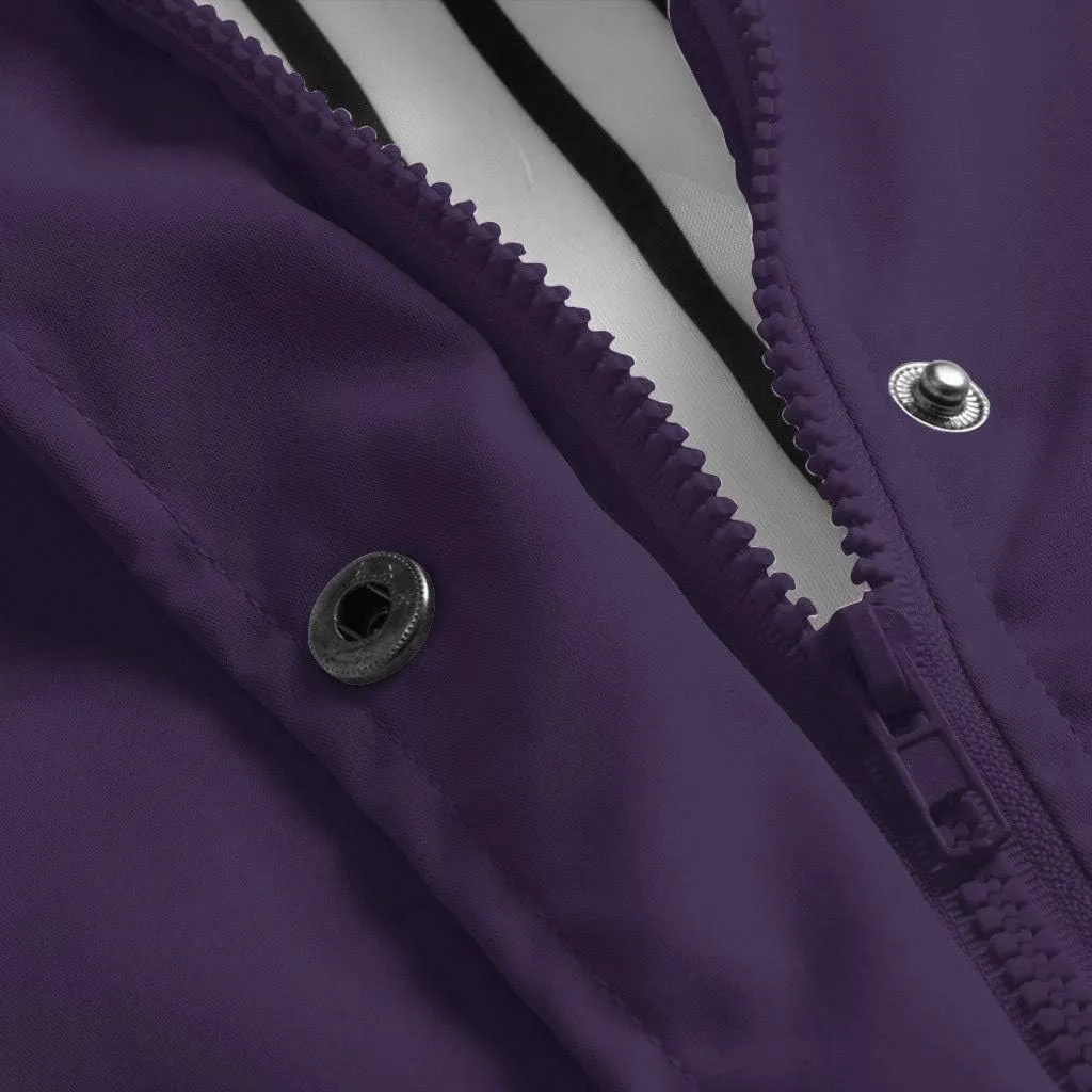 Womens Rain Coats Long Sleeve Hooded Waterproof Jacket