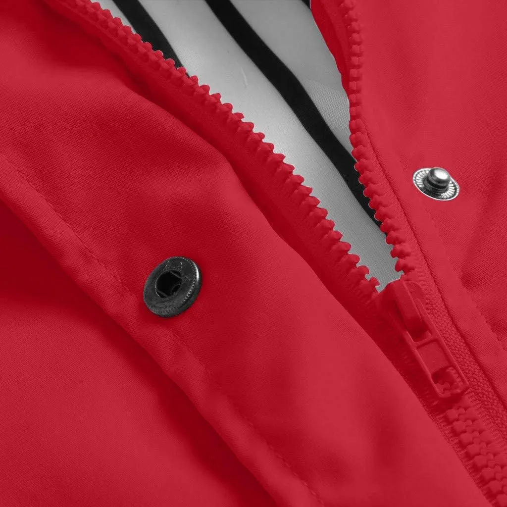 Womens Rain Coats Long Sleeve Hooded Waterproof Jacket