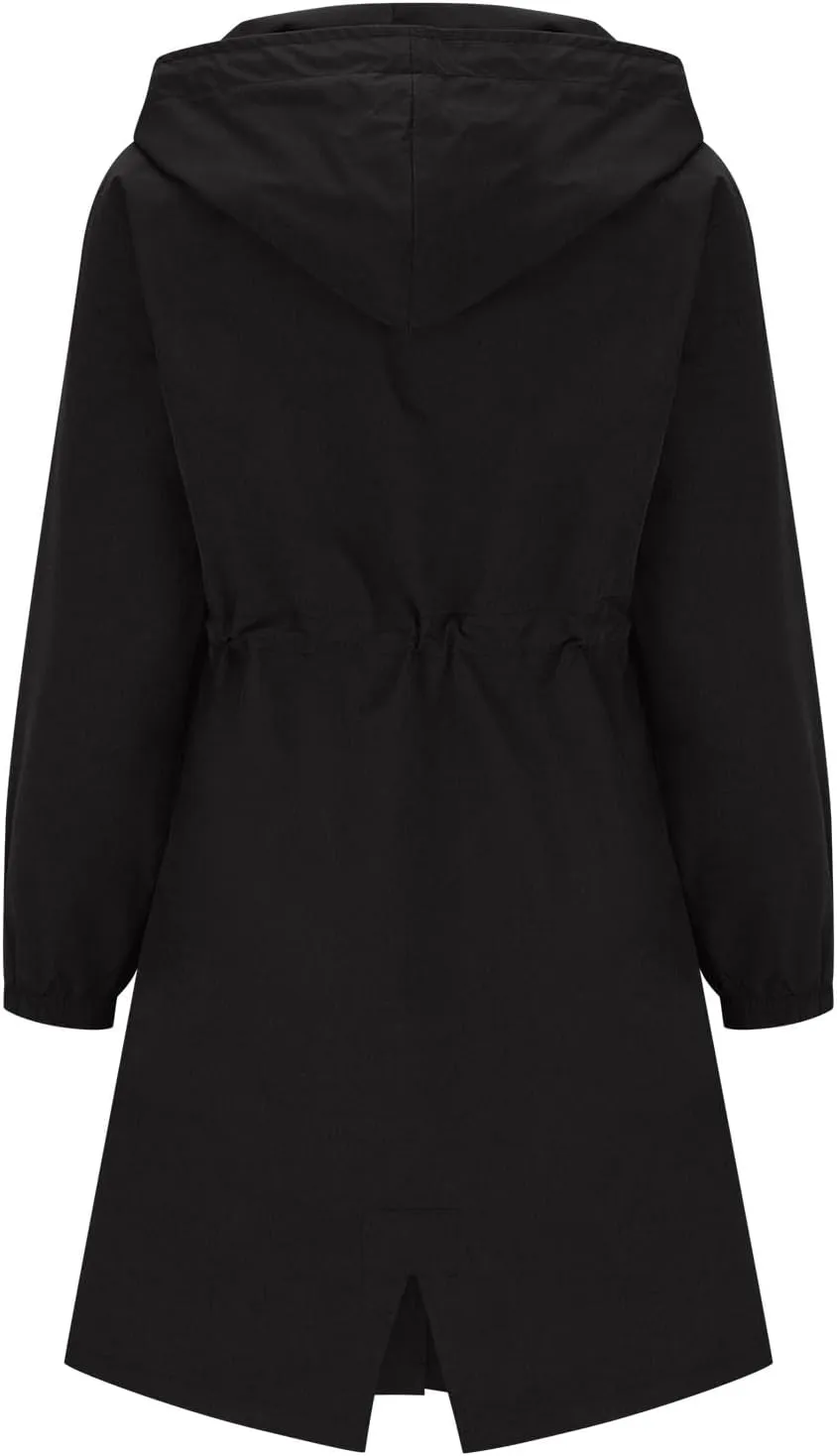 Women's Waterproof Trench Coat Long Sleeve Double Breasted Oversized Rain Jacket Hooded Windbreaker Casual Raincoat