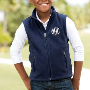 Youth Monogrammed Embroidered Fleece Vest