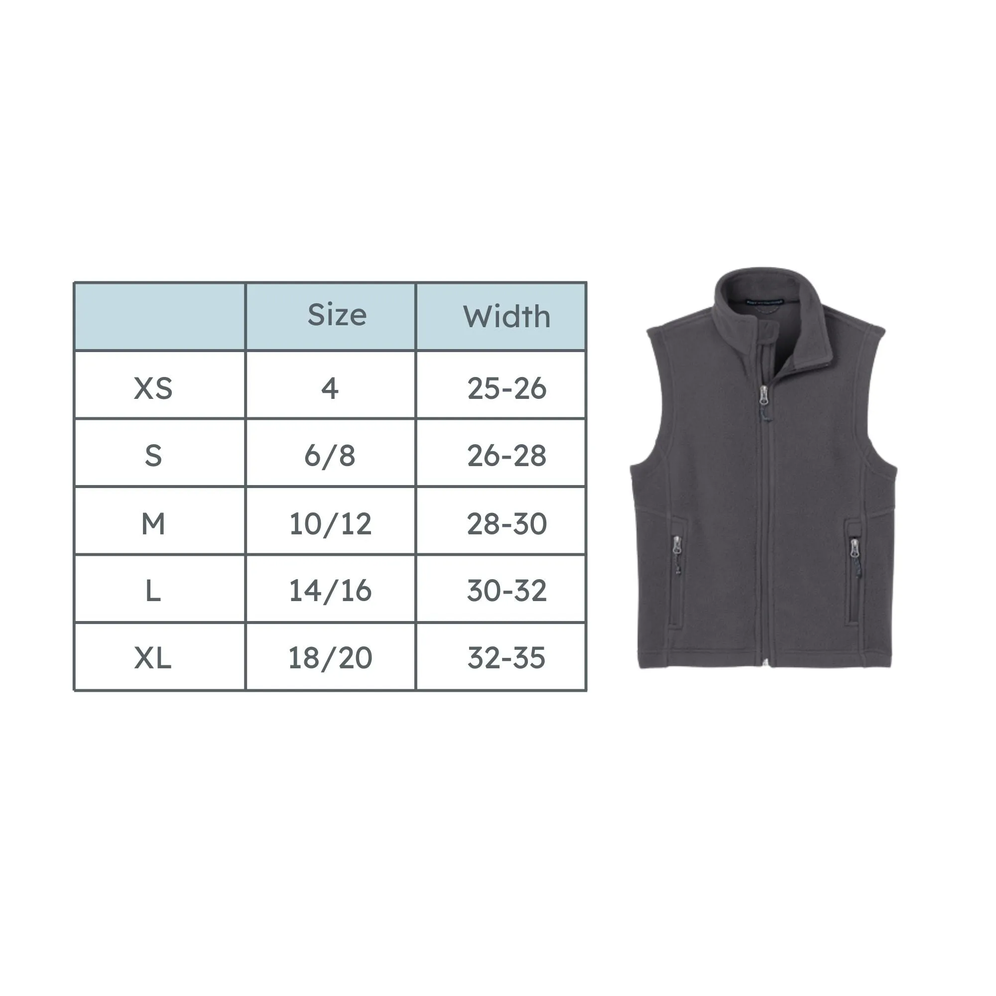 Youth Monogrammed Embroidered Fleece Vest