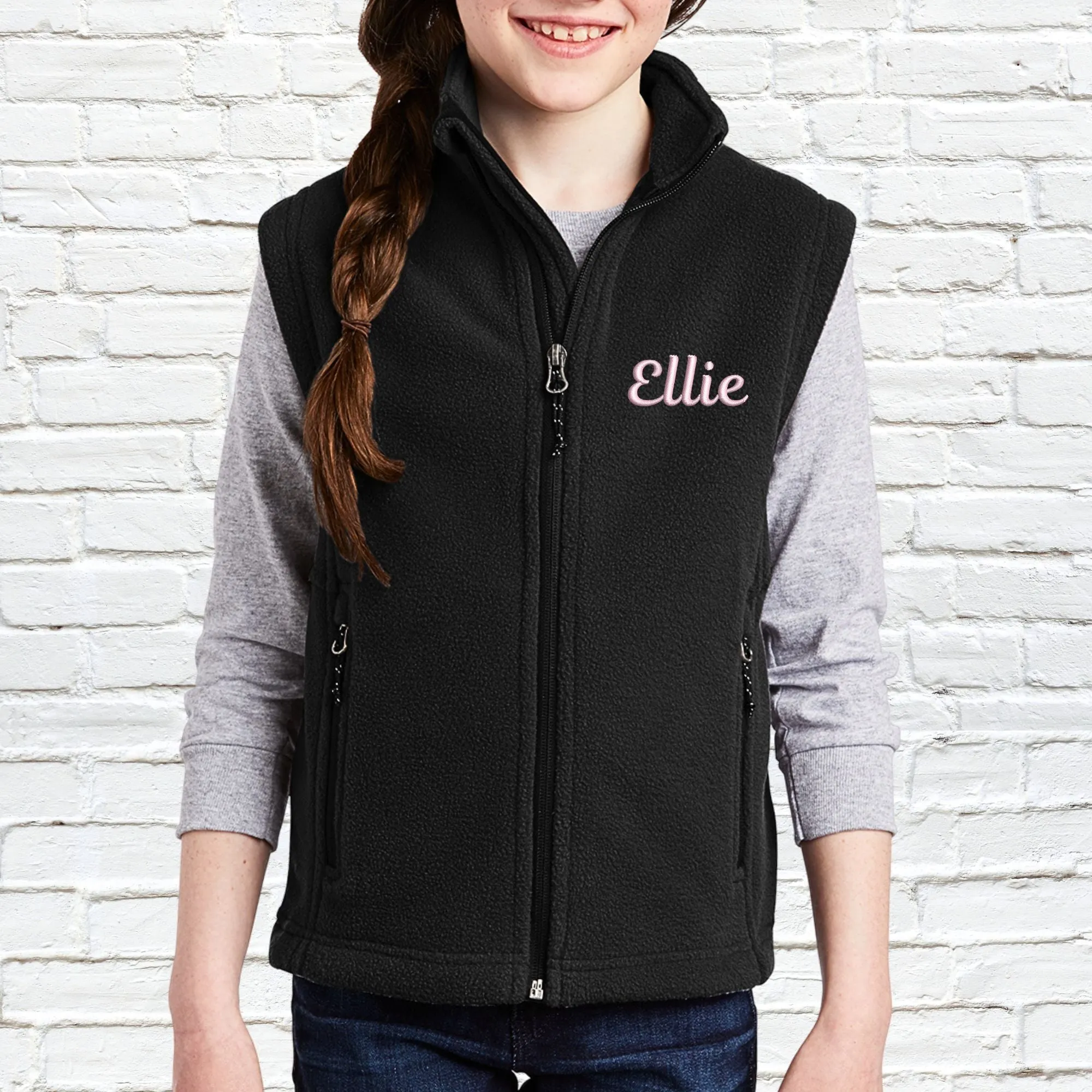Youth Monogrammed Embroidered Fleece Vest