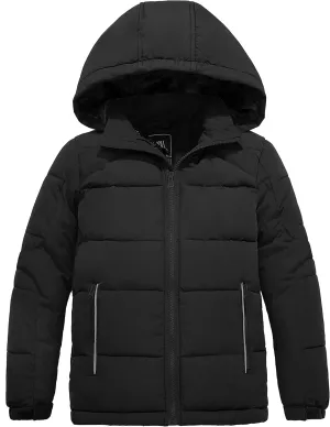 ZSHOW Boys' Hooded Puffer Jacket Waterproof Warm Winter Coat Soft Fleece Lined Outerwear Jacket