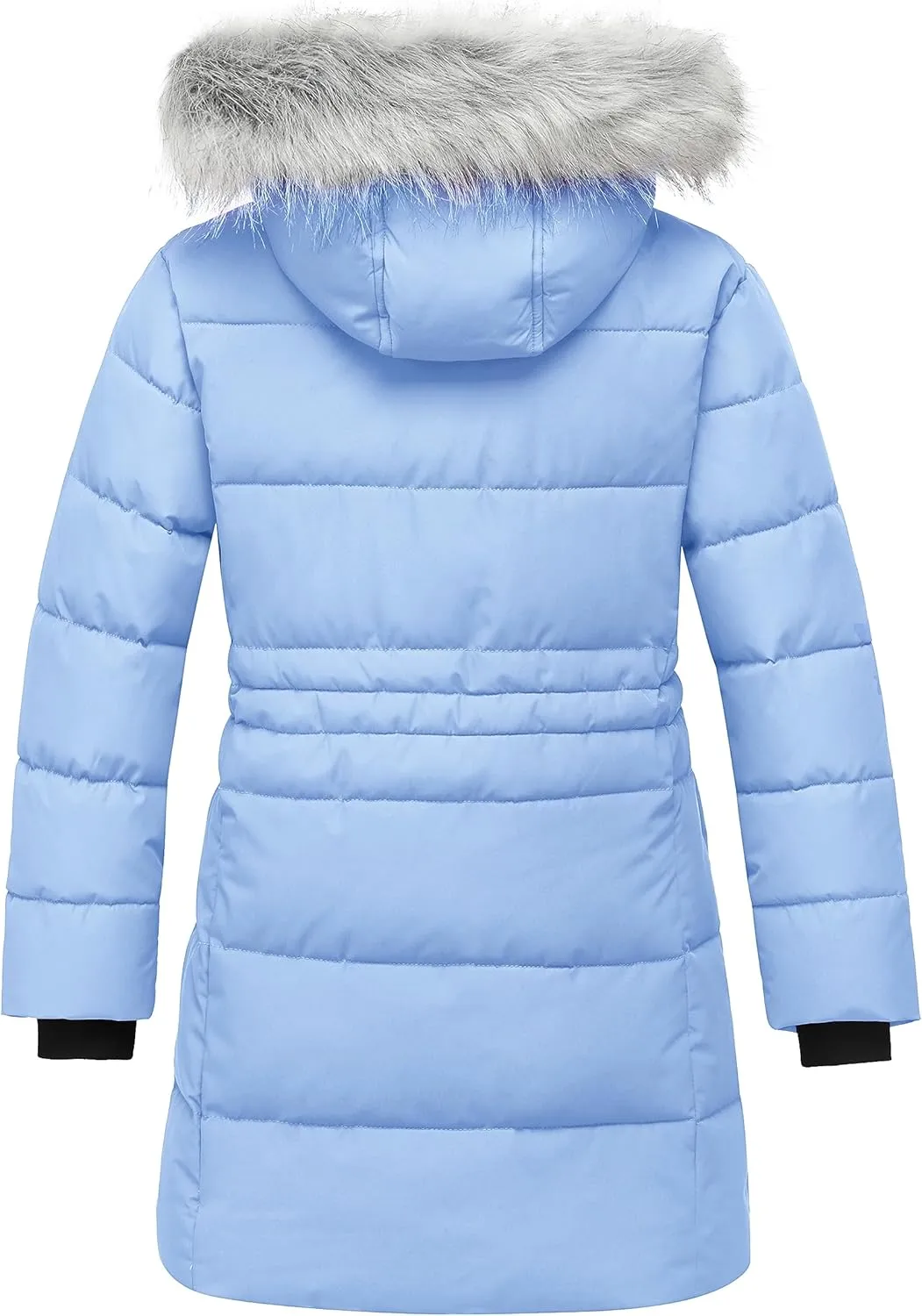 ZSHOW Girls' Winter Coat Long Hooded Parka Soft Fleece Puffer Jacket with Removable Hood