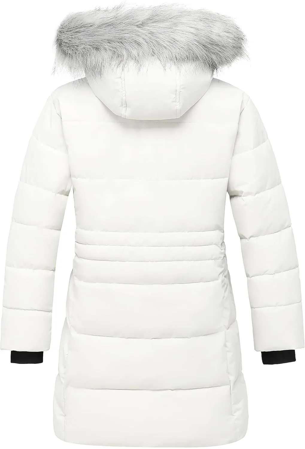 ZSHOW Girls' Winter Coat Long Hooded Parka Soft Fleece Puffer Jacket with Removable Hood