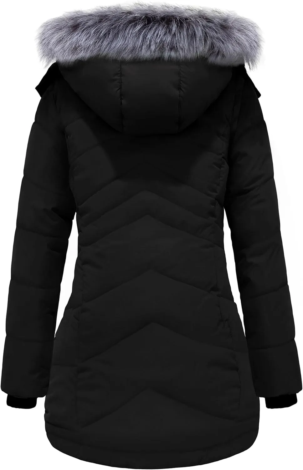 ZSHOW Women's Winter Coat Waterproof Warm Puffer Jacket Long Parka with Faux Detachable Hood
