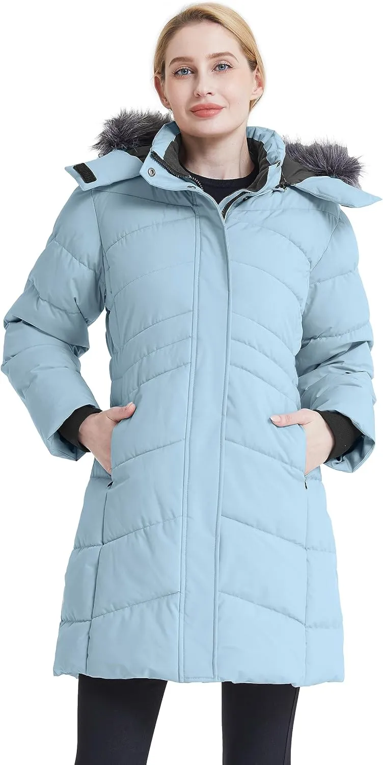 ZSHOW Women's Winter Coat Waterproof Warm Puffer Jacket Long Parka with Faux Detachable Hood
