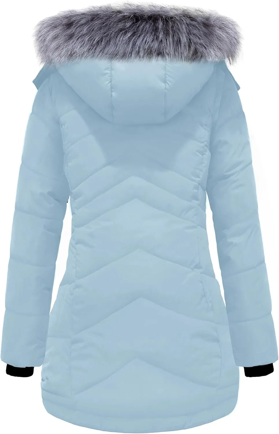 ZSHOW Women's Winter Coat Waterproof Warm Puffer Jacket Long Parka with Faux Detachable Hood