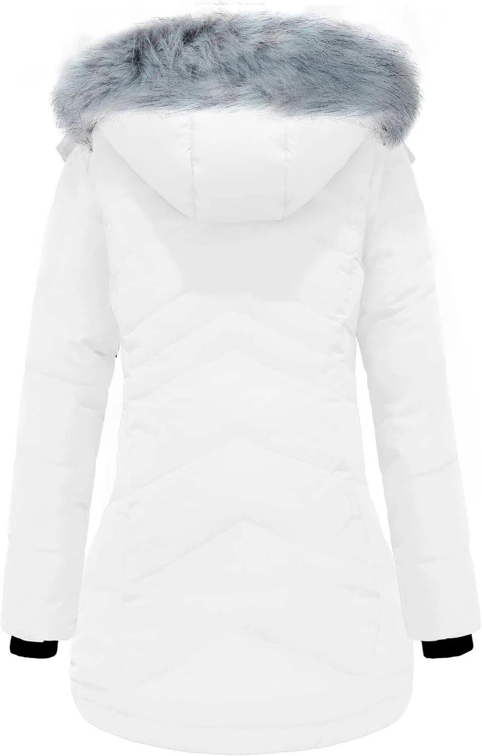 ZSHOW Women's Winter Coat Waterproof Warm Puffer Jacket Long Parka with Faux Detachable Hood